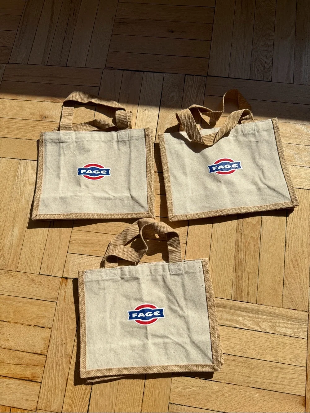 Beige Canvas Tote Bag with Logo - Men's Travel & Everyday Tote